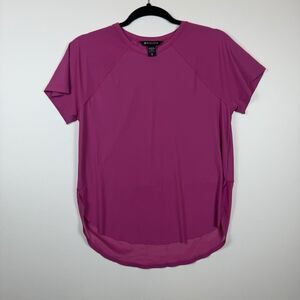 Athleta Shirt Womens Size XS Pink Mesh Tee Short Sleeve Relaxed Athletic